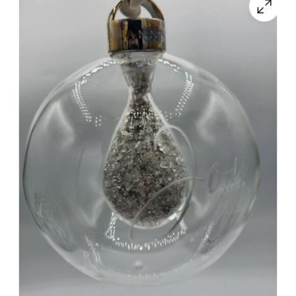 Anna New York Joy Crystal Glass Silver Gemstone Christmas Bulb Ornament, In Box - Picture 1 of 7